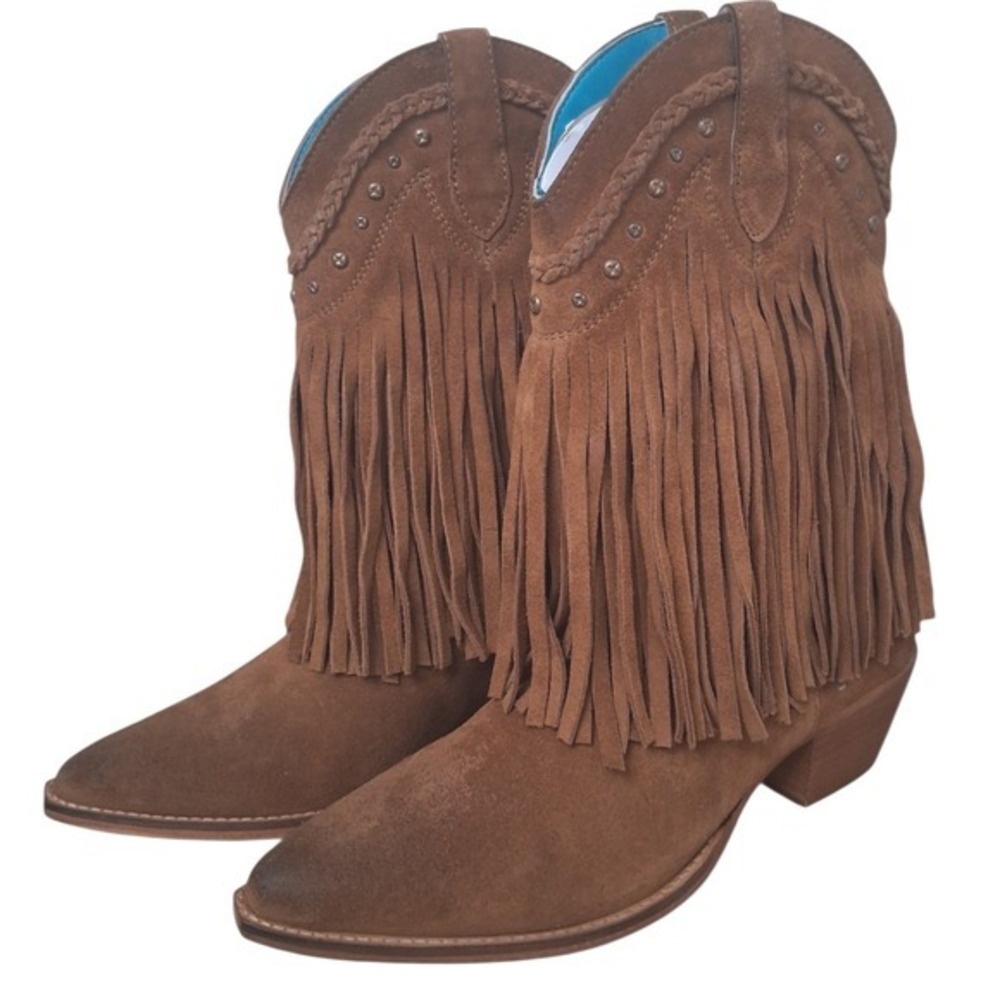 Bed Stu ROAN Suede Fringe Western Hippie Women's size 10‎ Coastal Cowgirl Boots